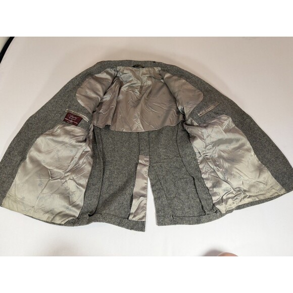 Vintage Haggar Imperial Herringbone Wool Blazer Elbow Patches USA - Picture 15 of 16